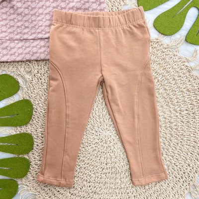 Conj. Blusa Manga Loga com Estampa Pied-de-Poule e Calça Legging - Rose